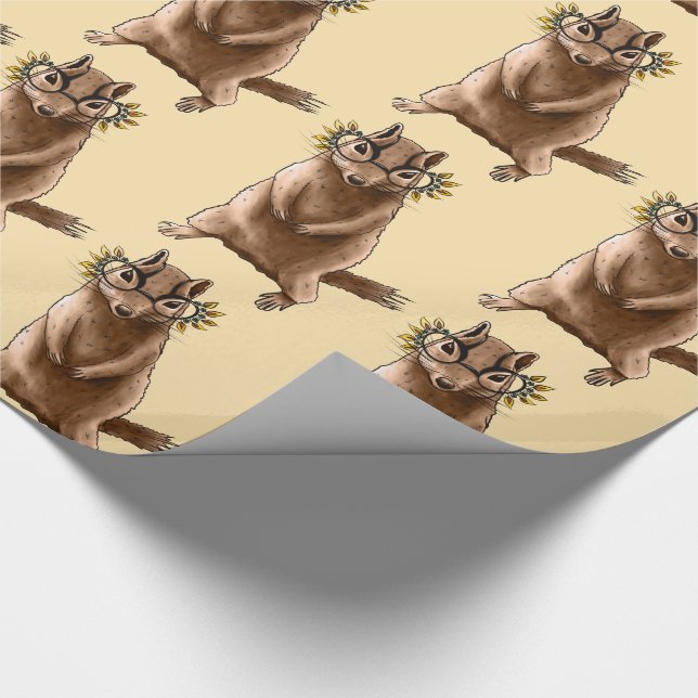 Papel De Regalo Gracioso Chipmunk Squirrel Geek Animal Art (Esquina)