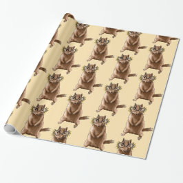 Papel De Regalo Gracioso Chipmunk Squirrel Geek Animal Art