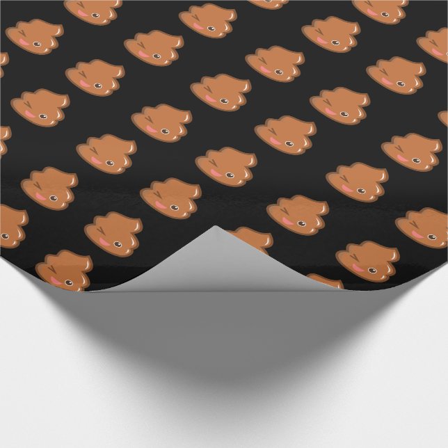 Papel De Regalo Gracioso Chiste Brown Poop Novedad Negro (Esquina)
