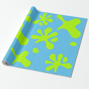 Papel De Regalo Gracioso cielo azul neón verde pintura salpicar ni
