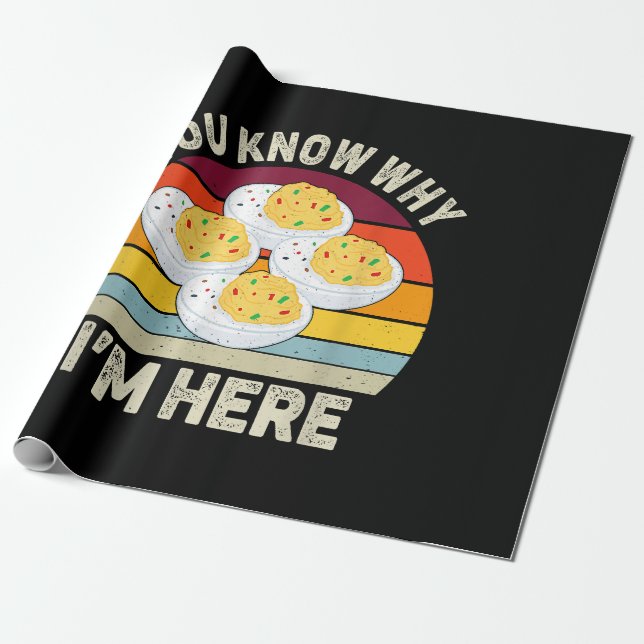 Papel De Regalo Gracioso Día de Acción de Gracias Deviled Huevos s (Desenrollado)