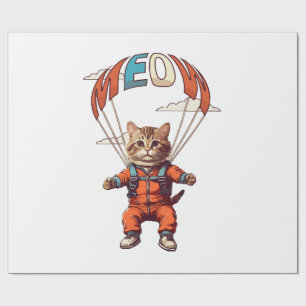 Papel De Regalo Gracioso gato de Skydiving