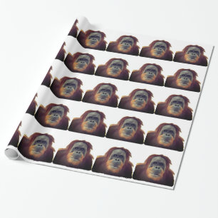 Papel De Regalo Gracioso Gorila Chimp Mono