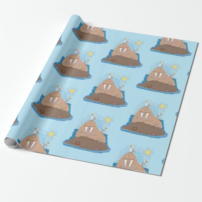 Papel De Regalo Gracioso ilustracion personalizado de moras felice (Desenrollado)