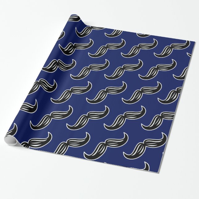 Papel De Regalo Gracioso Mustache Barbershop Dad (Desenrollado)