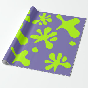 Papel De Regalo Gracioso neón perenne verde patrón niños