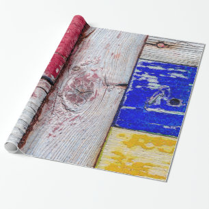 Papel De Regalo Gracioso Neoplasticismo estilo de arte de madera