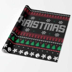 Papel De Regalo Gracioso patrón de Navidad de Ugly Merry