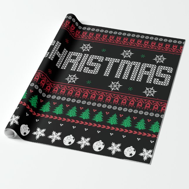 Papel De Regalo Gracioso patrón de Navidad de Ugly Merry (Desenrollado)