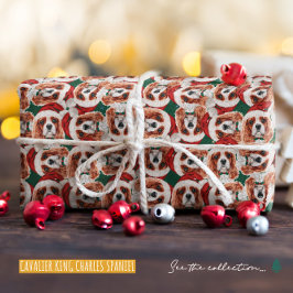 Papel De Regalo Gracioso patrón de Navidades Cavalier King