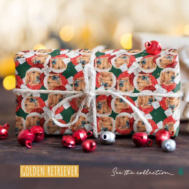 Papel De Regalo Gracioso patrón de Navidades de rostro de Golden R (Subido por el creador)