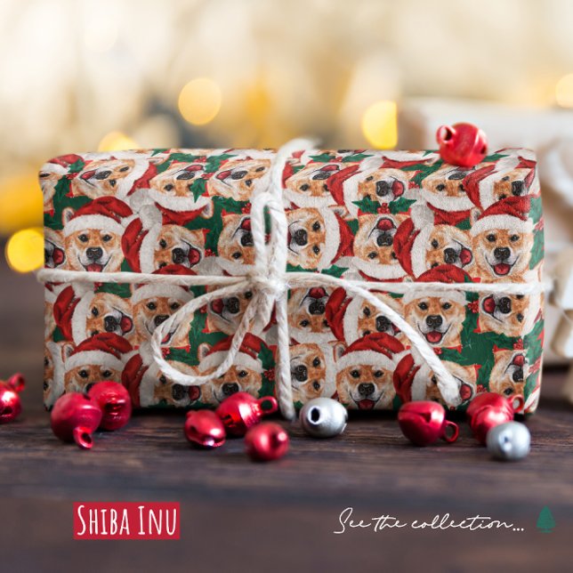 Papel De Regalo Gracioso patrón de Navidades Shiba Inu (Subido por el creador)