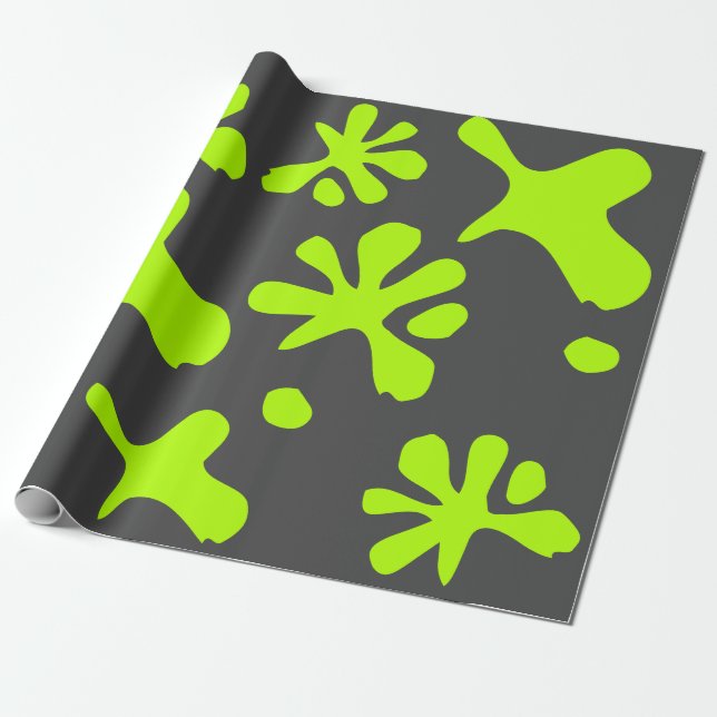 Papel De Regalo Gracioso patrón de neón verde canoso canario diver (Desenrollado)