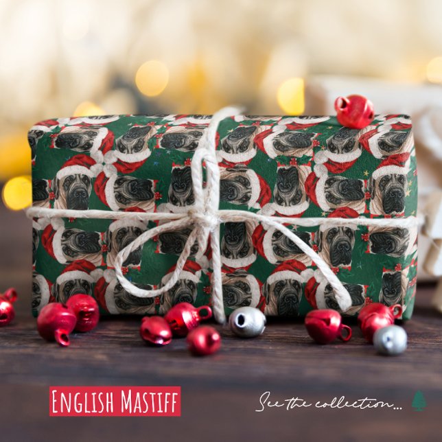 Papel De Regalo Gracioso patrón inglés de Navidades de castiff (Subido por el creador)