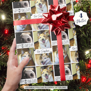 Papel De Regalo Gracioso perro YAPPY PAWLIDAYS 4 Foto personalizad
