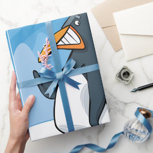 Papel De Regalo Gracioso Personalizado de Pingüinos Enfadados, Gua