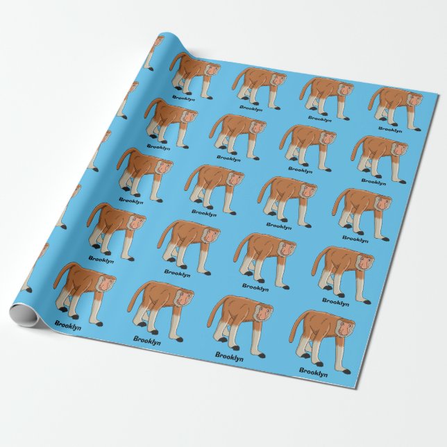 Papel De Regalo Gracioso proboscito personalizado ilustracion (Desenrollado)