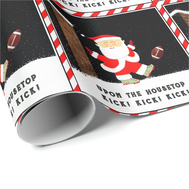 Papel De Regalo Gracioso regalo de fútbol para Navidades (Esquina del rollo)