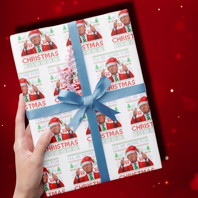 Papel De Regalo Gracioso Santa Trump Estaré en casa de los Navidad (Subido por el creador)