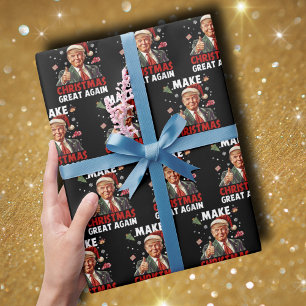 Papel De Regalo Gracioso Santa Trump Hacer a los Navidades grand