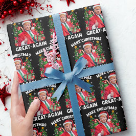Papel De Regalo Gracioso Santa Trump | Hacer a los Navidades grand