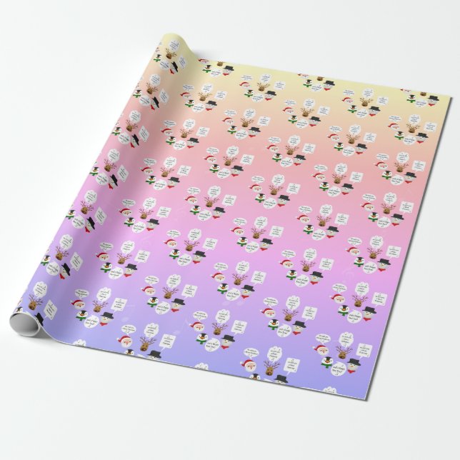 Papel De Regalo Gracioso Te deseamos una Feliz Navidad (Desenrollado)