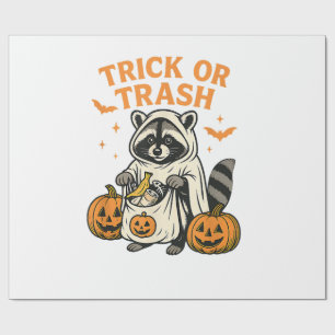 Papel De Regalo Gracioso truco de mapache o halloween con basura