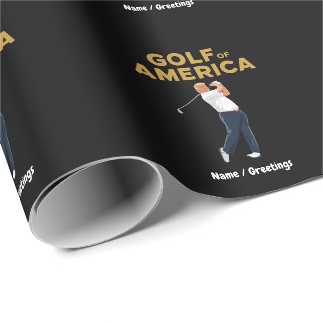 Papel De Regalo Gracioso y divertidísimo Golf de América Meme de T (Esquina del rollo)