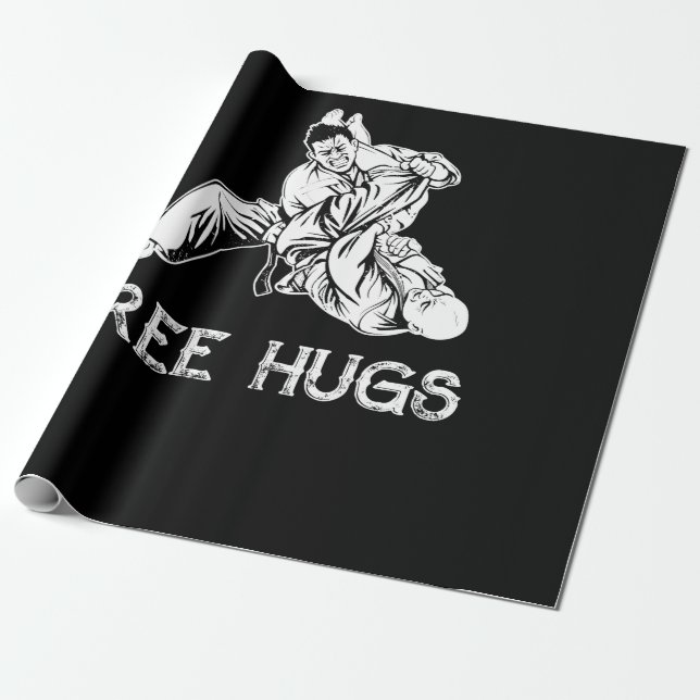 Papel De Regalo Graciosos abrazos gratis a Jiu-Jitsu MMA BJJ (Desenrollado)