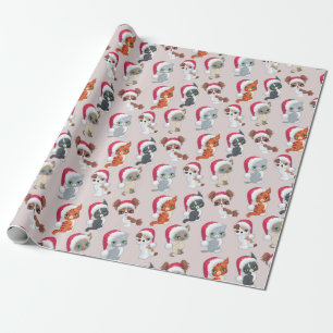 Papel De Regalo Graciosos gatos, Bonitos de Navidades de Feliz Nav
