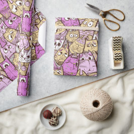 Papel De Regalo Graciosos Gatos Jugadores