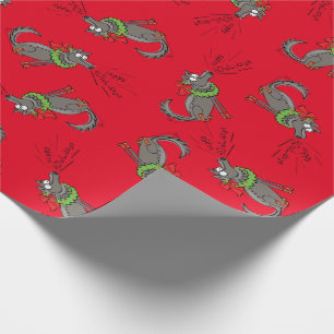 Papel De Regalo Graciosos Navidades Lobo Felices Fiestas