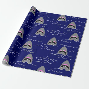 Papel De Regalo Graciosos tiburones Personalizados de mandíbulas e