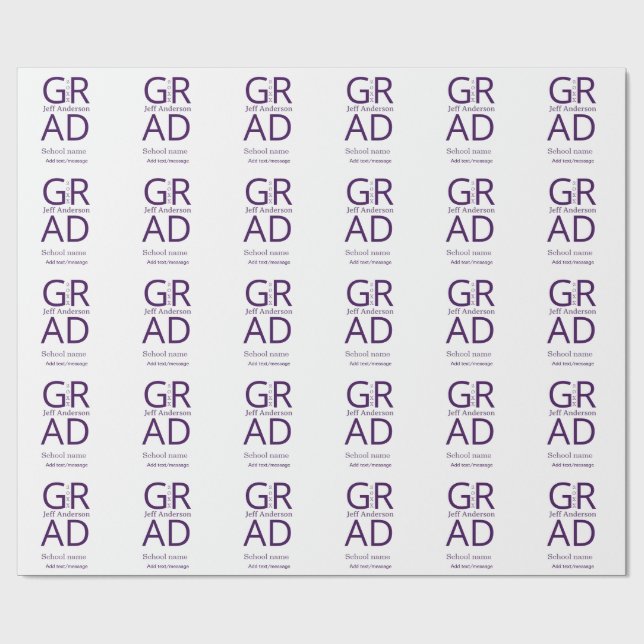 Papel De Regalo Grad typography modern graduation simple minimal c (Superficie plana)