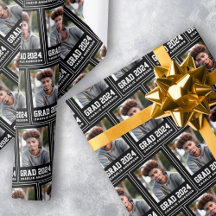 Grad year 2024 foto de graduado con nombre negro