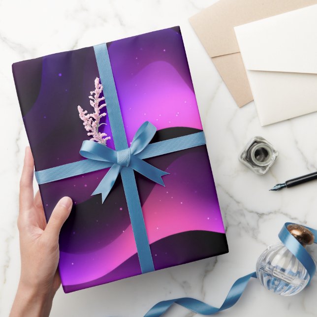 Papel De Regalo Gradient Purple Pink Fusion Dark Abstract Pattern (Regalar)
