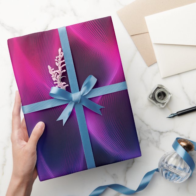 Papel De Regalo Gradient Purple Pink Fusion Dark Abstract Pattern (Regalar)