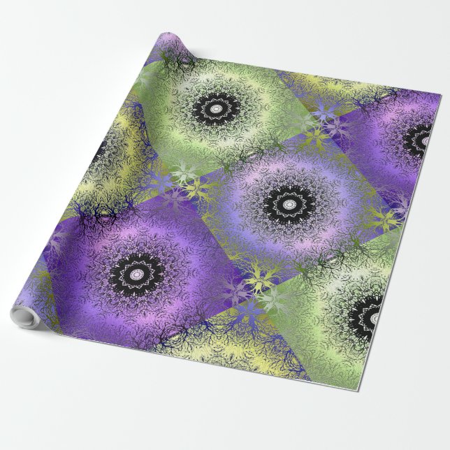 Papel De Regalo Gradiente abstracto sin soldadura gradiente verde  (Desenrollado)