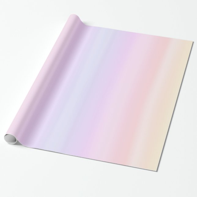 Papel De Regalo Gradiente de arcoiris azul rosa pastel (Desenrollado)