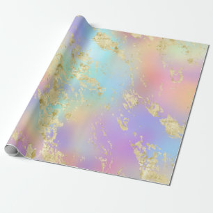 Papel De Regalo Gradiente de arcoíris moderno y patrón de mármol d