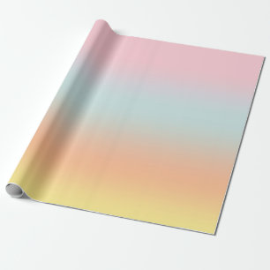 Papel De Regalo Gradiente de arcoiris pastel Estético de Ombre
