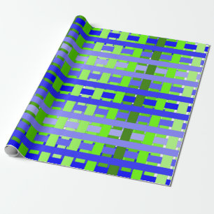 Papel De Regalo Gradiente de cuadros escoceses azul 