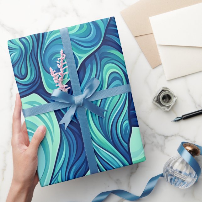 Papel de regalo gradiente de elefante oceánico abs (Regalar)