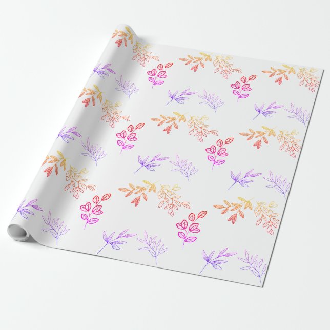 Papel de regalo gradiente de hoja sin costuras (Desenrollado)
