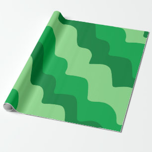 Papel De Regalo Gradiente de olas oceánicas onduladas verdes