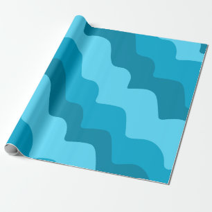 Papel De Regalo Gradiente de ondas oceánicas onduladas azules