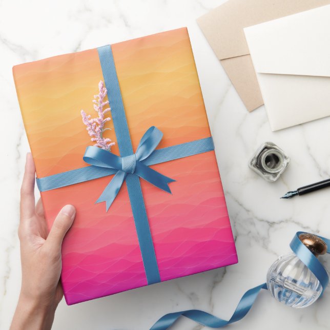 Papel De Regalo Gradiente de puesta de sol naranja rosa cielo patr (Regalar)