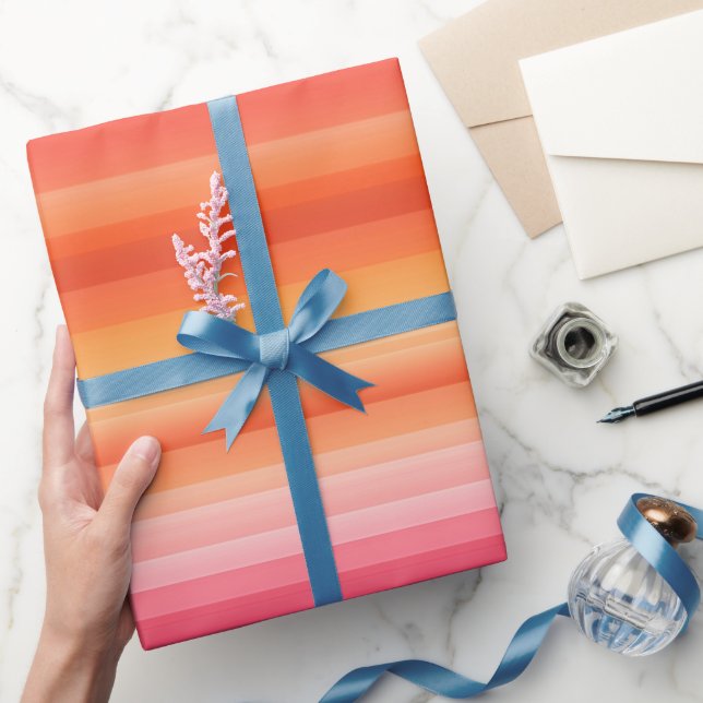 Papel De Regalo Gradiente de puesta de sol naranja rosa cielo patr (Regalar)