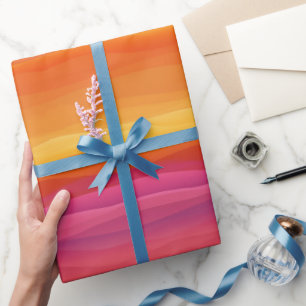 Papel De Regalo Gradiente de puesta de sol naranja rosa cielo patr