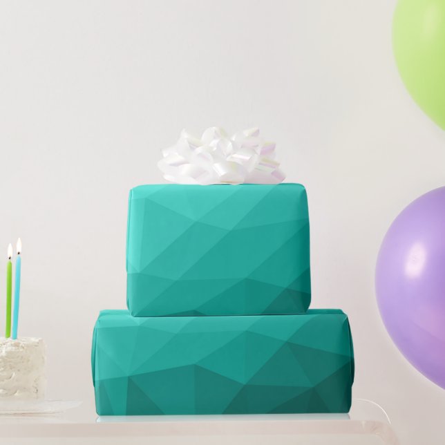 Papel De Regalo Gradiente geométrico de malla de Aqua Turquesa (Regalos de fiesta)